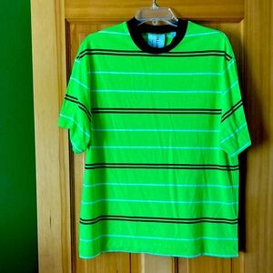 Collusion Green Striped Men's Shirt